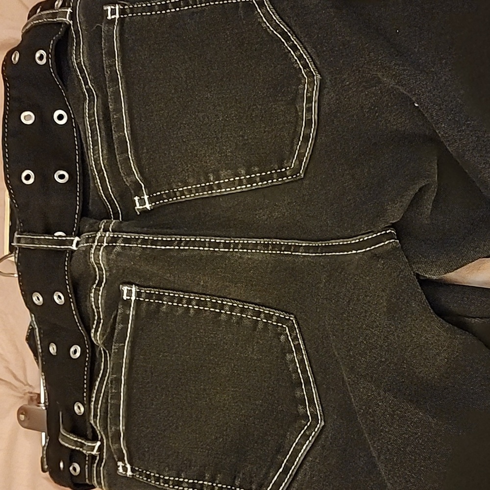 Rue21 Black Flare Women's Cargo Jeans - Picture 6 of 8